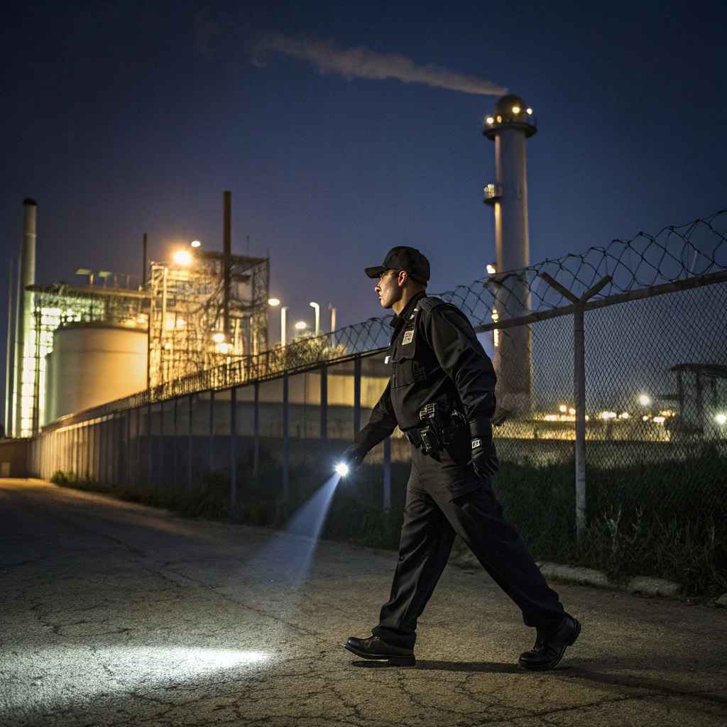 Accueil agent effectuant une ronde nocturne devant un site 3 11zon